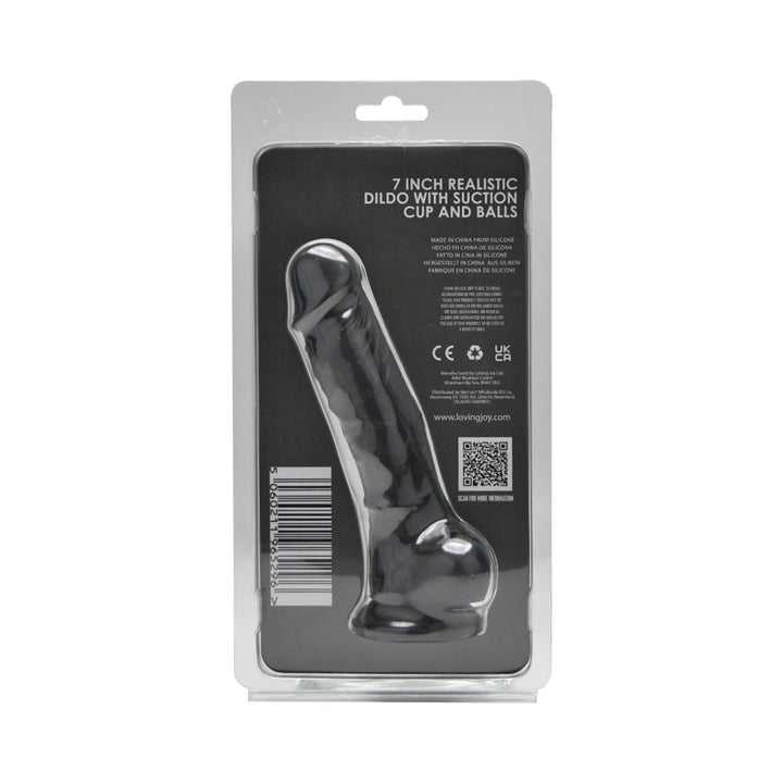 loving-joy-7-inch-realistic-silicone-dildo-with-suction-cup-and-balls-black